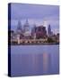 Philadelphia Skyline and Delaware River, Philadelphia, Pennsylvania-Richard Cummins-Stretched Canvas