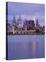 Philadelphia Skyline and Delaware River, Philadelphia, Pennsylvania-Richard Cummins-Stretched Canvas