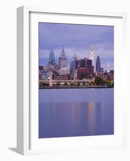 Philadelphia Skyline and Delaware River, Philadelphia, Pennsylvania-Richard Cummins-Framed Photographic Print