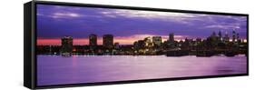 Philadelphia skyline at dusk, Pennsylvania, USA-null-Framed Stretched Canvas