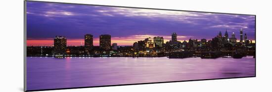 Philadelphia skyline at dusk, Pennsylvania, USA-null-Mounted Photographic Print