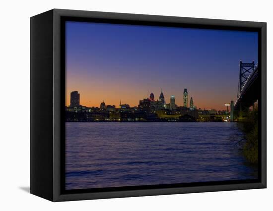 Philadelphia Skyline at Dusk-James Shive-Framed Stretched Canvas