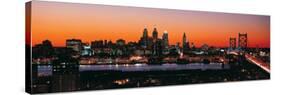 Philadelphia Skyline at Night-null-Stretched Canvas