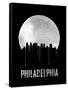 Philadelphia Skyline Black-null-Framed Stretched Canvas