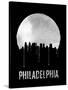 Philadelphia Skyline Black-null-Stretched Canvas