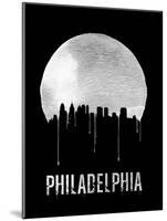 Philadelphia Skyline Black-null-Mounted Art Print