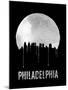 Philadelphia Skyline Black-null-Mounted Art Print