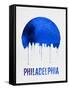 Philadelphia Skyline Blue-null-Framed Stretched Canvas