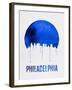 Philadelphia Skyline Blue-null-Framed Art Print