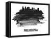 Philadelphia Skyline Brush Stroke - Black II-NaxArt-Framed Stretched Canvas