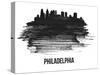 Philadelphia Skyline Brush Stroke - Black II-NaxArt-Stretched Canvas