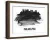 Philadelphia Skyline Brush Stroke - Black II-NaxArt-Framed Art Print