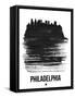 Philadelphia Skyline Brush Stroke - Black-NaxArt-Framed Stretched Canvas