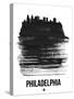 Philadelphia Skyline Brush Stroke - Black-NaxArt-Stretched Canvas