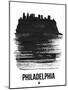 Philadelphia Skyline Brush Stroke - Black-NaxArt-Mounted Art Print