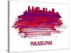 Philadelphia Skyline Brush Stroke - Red-NaxArt-Stretched Canvas