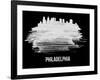 Philadelphia Skyline Brush Stroke - White-NaxArt-Framed Art Print