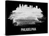 Philadelphia Skyline Brush Stroke - White-NaxArt-Stretched Canvas