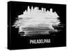 Philadelphia Skyline Brush Stroke - White-NaxArt-Stretched Canvas
