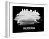 Philadelphia Skyline Brush Stroke - White-NaxArt-Framed Art Print