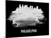 Philadelphia Skyline Brush Stroke - White-NaxArt-Mounted Art Print