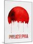 Philadelphia Skyline Red-null-Mounted Art Print