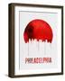 Philadelphia Skyline Red-null-Framed Art Print