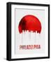 Philadelphia Skyline Red-null-Framed Art Print