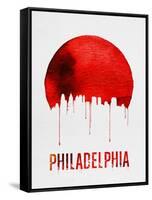 Philadelphia Skyline Red-null-Framed Stretched Canvas