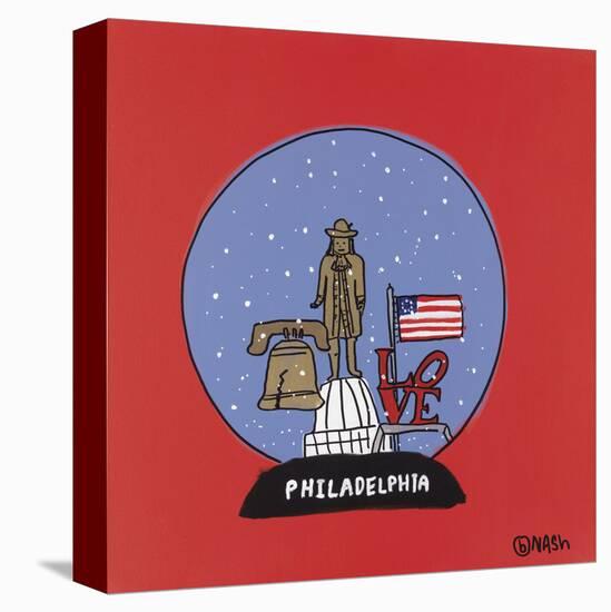 Philadelphia Snow Globe-Brian Nash-Stretched Canvas