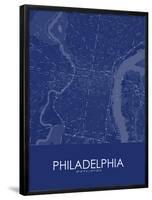 Philadelphia, United States of America Blue Map-null-Framed Poster