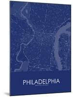 Philadelphia, United States of America Blue Map-null-Mounted Poster