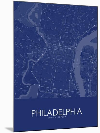 Philadelphia, United States of America Blue Map-null-Mounted Poster