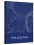 Philadelphia, United States of America Blue Map-null-Stretched Canvas