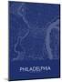 Philadelphia, United States of America Blue Map-null-Mounted Poster