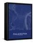 Philadelphia, United States of America Blue Map-null-Framed Stretched Canvas