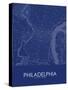 Philadelphia, United States of America Blue Map-null-Stretched Canvas