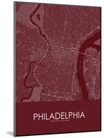 Philadelphia, United States of America Red Map-null-Mounted Poster