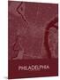 Philadelphia, United States of America Red Map-null-Mounted Poster