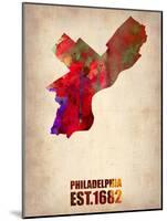 Philadelphia Watercolor Map-NaxArt-Mounted Art Print