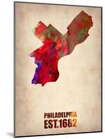 Philadelphia Watercolor Map-NaxArt-Mounted Art Print