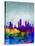 Philadelphia Watercolor Skyline-NaxArt-Stretched Canvas
