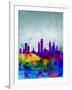 Philadelphia Watercolor Skyline-NaxArt-Framed Art Print