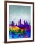 Philadelphia Watercolor Skyline-NaxArt-Framed Art Print