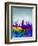 Philadelphia Watercolor Skyline-NaxArt-Framed Art Print