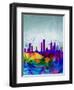 Philadelphia Watercolor Skyline-NaxArt-Framed Art Print