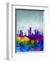 Philadelphia Watercolor Skyline-NaxArt-Framed Art Print