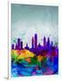 Philadelphia Watercolor Skyline-NaxArt-Framed Art Print