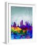 Philadelphia Watercolor Skyline-NaxArt-Framed Art Print