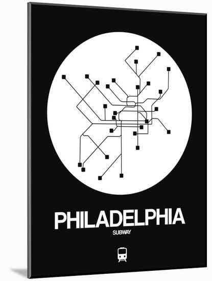 Philadelphia White Subway Map-NaxArt-Mounted Art Print